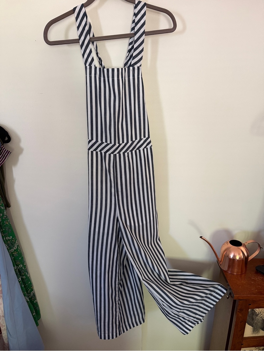 Listicle Navy & White Striped Wide-Leg Jumpsuit